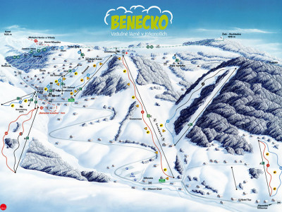 Pistenplan  im Skigebiet Benecko - ein Skigebiet in Riesengebirge
