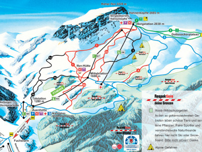 Pistenplan  im Skigebiet Kleinwalsertal - Ifen - ein Skigebiet in Vorarlberg