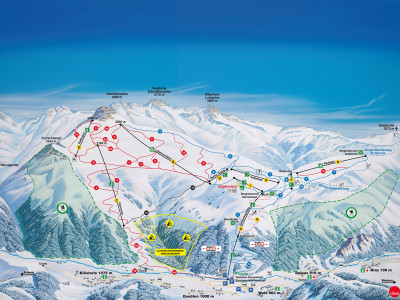 Pistenplan  im Skigebiet Sonnenkopf - Klösterle - ein Skigebiet in Vorarlberg