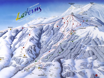 Pistenplan  im Skigebiet Laterns - ein Skigebiet in Vorarlberg