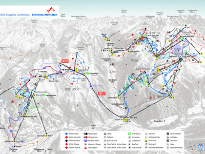 Pistenplan  im Skigebiet Silvretta - Montafon - ein Skigebiet in Vorarlberg