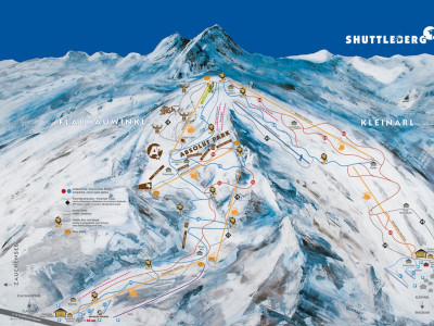 Pistenplan  im Skigebiet Flachauwinkl - Kleinarl - ein Skigebiet in Salzburger Land