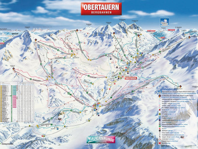Pistenplan  im Skigebiet Obertauern - ein Skigebiet in Salzburger Land