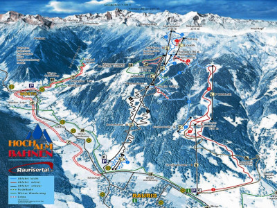 Pistenplan  im Skigebiet Rauris - ein Skigebiet in Salzburger Land