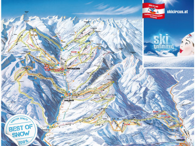 Pistenplan  im Skigebiet Saalbach Hinterglemm - ein Skigebiet in Salzburger Land