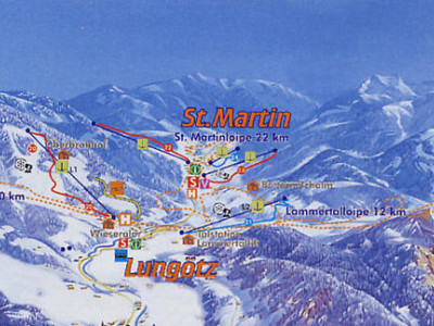 Pistenplan  im Skigebiet St. Martin - ein Skigebiet in Salzburger Land