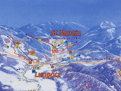 Pistenplan  im Skigebiet St. Martin - ein Skigebiet in Salzburger Land