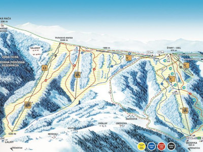 Pistenplan  im Skigebiet Velka Raca - ein Skigebiet in Kleine Fatra