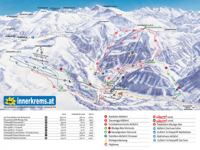 Pistenplan  im Skigebiet Innerkrems - ein Skigebiet in Kärnten