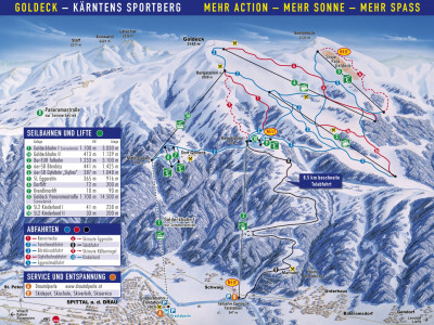 Pistenplan  im Skigebiet Goldeck - ein Skigebiet in Kärnten