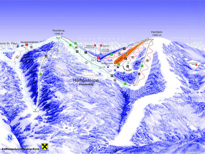 Pistenplan  im Skigebiet Simonhöhe - St. Urban - ein Skigebiet in Kärnten