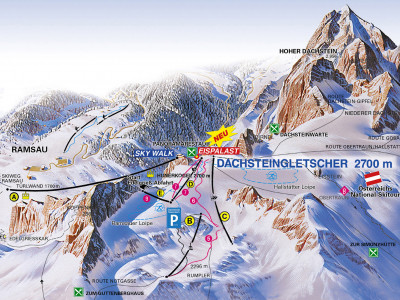 Pistenplan  im Skigebiet Dachsteingletscher - ein Skigebiet in Steiermark