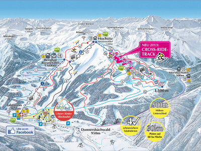 Pistenplan  im Skigebiet Donnersbachwald - Riesneralm - ein Skigebiet in Steiermark