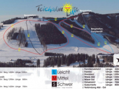 Pistenplan  im Skigebiet Fladnitz - Teichalm - ein Skigebiet in Steiermark