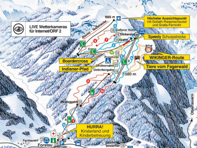Pistenplan  im Skigebiet Fageralm - Forstau - ein Skigebiet in Steiermark