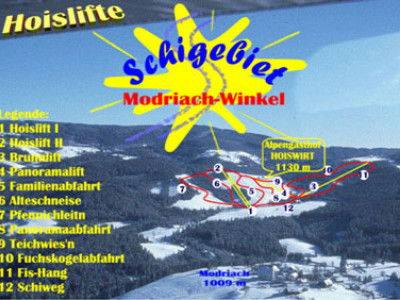 Pistenplan  im Skigebiet Modriach - Hoislifte - ein Skigebiet in Steiermark