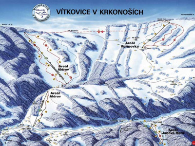 Pistenplan  im Skigebiet Vitkovice - ein Skigebiet in Riesengebirge