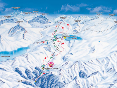 Pistenplan  im Skigebiet Uttendorf - Weißsee - ein Skigebiet in Salzburger Land