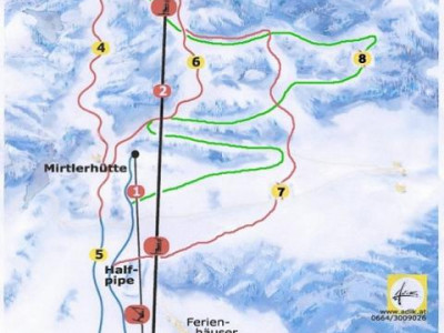 Pistenplan  im Skigebiet Gaal - ein Skigebiet in Steiermark