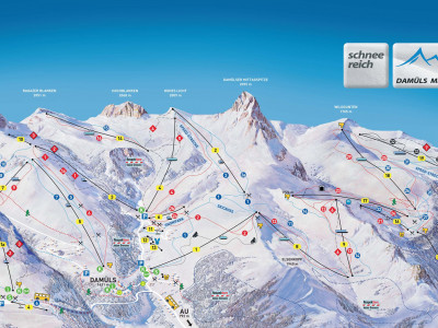 Pistenplan  im Skigebiet Mellau - ein Skigebiet in Vorarlberg