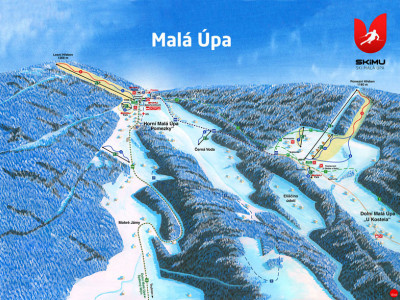 Pistenplan  im Skigebiet Mala Upa - ein Skigebiet in Riesengebirge