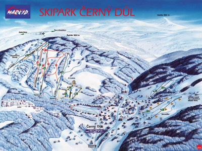 Pistenplan  im Skigebiet Cerny Dul - ein Skigebiet in Riesengebirge