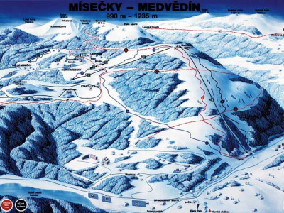 Pistenplan Medvedin, Horni Misecky im Skigebiet Spindlermühle - ein Skigebiet in Riesengebirge