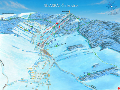 Pistenplan  im Skigebiet Cenkovice - ein Skigebiet in Adlergebirge