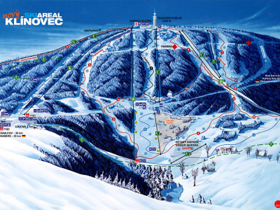 Pistenplan  im Skigebiet Bozi Dar - ein Skigebiet in Erzgebirge