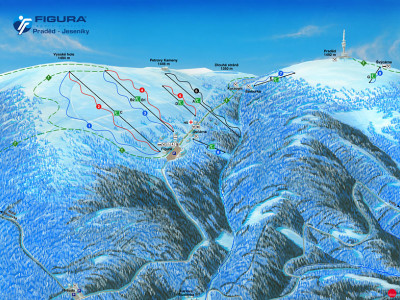 Pistenplan  im Skigebiet Altvater - ein Skigebiet in Altvatergebirge