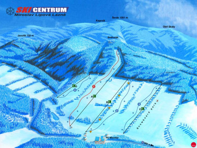 Pistenplan  im Skigebiet Miroslav - ein Skigebiet in Altvatergebirge