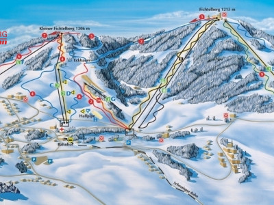 Pistenplan  im Skigebiet Oberwiesenthal - ein Skigebiet in Erzgebirge