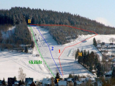Pistenplan  im Skigebiet Crottendorf - ein Skigebiet in Erzgebirge