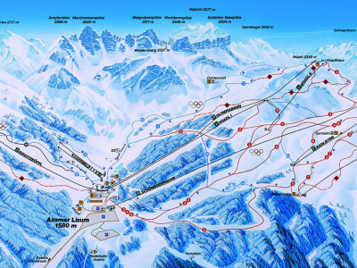 Pistenplan  im Skigebiet Axamer Lizum - ein Skigebiet in Tirol